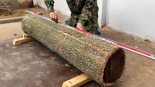 Awesome Creation Of Young Carpenter With Rough Tree Trunk - Most Amazing And Unique Table Project