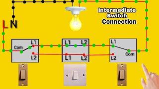 Intermediate Switch Wiring Connection || 4 Way Switch Wiring Connection Diagram || It's  Electrical