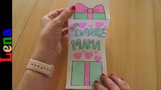 Danke Mama Karte zu Muttertag basteln Geschenk zeichnen  Draw Surprise Gift Box Mother's Day Card