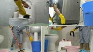 bathroom cleaning routine/how to clean birthroom house maid in saudi arabia