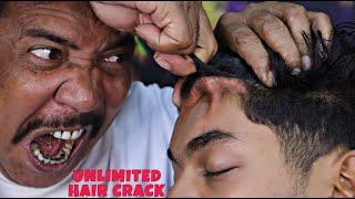 Unlimited Hair Cracking by Asim Barber | Head Massage & Scalp Scratching | Neck Cracking | ASMR