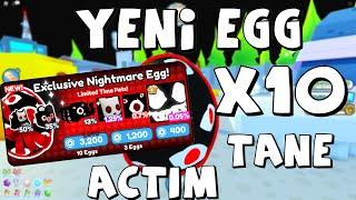 YENİ EGG EXC. NİGHTMARE EGG'DEN 10 TANE AÇTIM NELER ÇIKTI! SHARRDY KRAL * Pet Simulator X Roblox