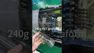 Powerjet 500 Ton injection molding machine producing 240g PET preform with 24 cavities