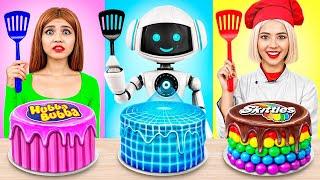 Tantangan Memasak Aku vs Nenek dengan Robot! Tantangan Menghias Kue oleh YUMMY JELLY