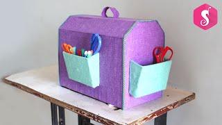 EASY SEWING MACHINE COVER MAKING IDEA from CARDBOARD - Sonali's Creations