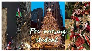 [뉴욕유학생Vlog]  Pre-nursing student | 해부학 시험 공부 | 뉴욕 크리스마스 | 아이스 스케이팅 | 파이널기간 | 뽀모도로 공부법