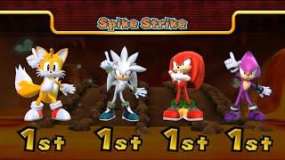 Mario Party 9 Sonic & Friends Spike Strike Minigame | Tails vs Silver vs Knuckles vs Espio