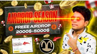  Earn Freee Gauranteed 5000$ From Airdrops | Biggest Crypto Airdrop of 2024 | Best Airdrop 2024