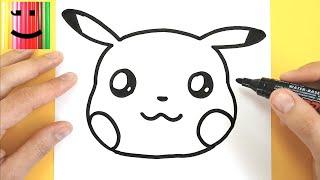 HOW TO DRAW A CUTE PIKACHU EMOJI KAWAII