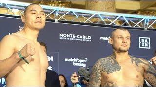 BIG BANG! CHINESE HEAVYWEIGHT ZHANG ZHILEI v ANDRIY RUDENKO WEIGH IN & HEAD-TO-HEAD / MONACO