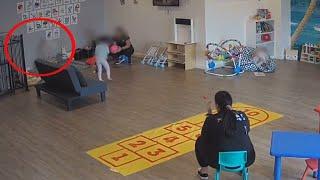 Chilling footage shows bullets narrowly miss young children in Sydney childcare centre