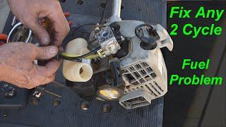 How to FIX a 2 Cycle  Engine Trimmer with FUEL PROBLEMS - Won't Start or Run