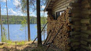 Clearing The Riverside & making firewood | Forgotten Log Cabin Project Ep2