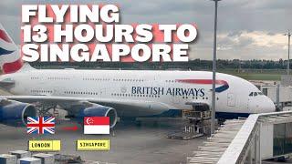 Flying 13 HOURS in British Airways Economy A380! (London to Singapore)