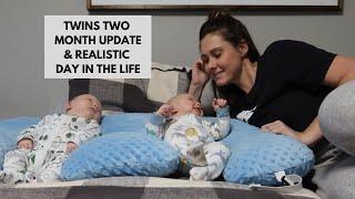 Newborn Twins TWO month update // REALISTIC Day in the Life