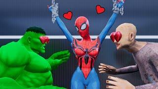 Hulk x Spider Man Scary in Granny House | Funny Horror Animation