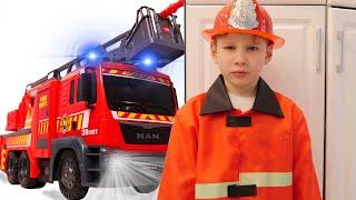 Lev and Gleb became fireman Children play in the Profession in the Children's center