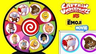 Captain Underpants VS Emoji Movie Spinning Wheel Game Punch Box TOY SURPRISES