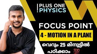 PLUS ONE PHYSICS FOCUS POINT|MOTION IN A PLANE|MALAYALAM|FOCUS AREA PHYSICS CLASS 11