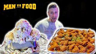 TWO CHALLENGES IN ONE SITTING £200CASH! NEVER BEEN DONE! 30 WINGS NEW RECORD+4LB ICECREAM Man v Food
