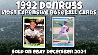 1992 Donruss Most Expensive eBay Sales Baseball Cards - December 2024