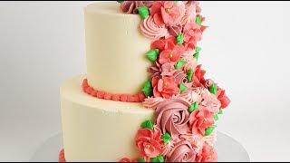 SUPER EASY cascading Floral CAKE TUTORIAL- Rosie's Dessert Spot