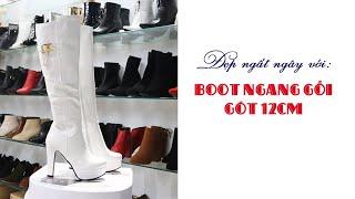 [ TP Fashion Shop] Boot ống cao ngang gối 12cm màu trắng SÀNH ĐIỆU GCC2502