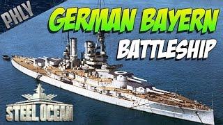 STEEL OCEAN Battleship Gameplay! German Bayern BATTLESHIP