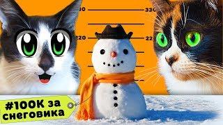 #100КЗАСНЕГОВИКА CAT BABY and CAT MURKA and SNOWMAN for 100 000! CONTEST from #SLIVKISHOW and COOKIE