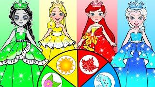 Wow! Princesses Of The Four Seasons - The Spin Lucky Wheel - Dolls Beauty Story & Crafts