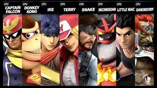 Captain Falcon VS Donkey Kong VS Ike VS Terry VS Snake VS Incineroar VS Little Mac VS Ganondorf LV 9