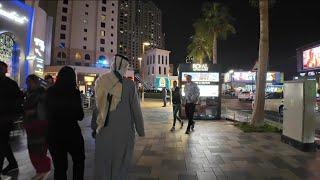 walking tour - Dubai Marina at night February 2025