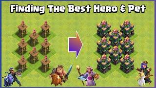 Every Level Heroes & Pets VS Every Level Archer Tower Formation | Clash of Clans