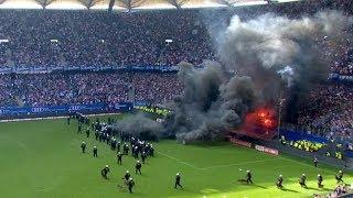 Pyro & Rauchbomben beim Spiel Hamburg - Gladbach - HSV Abstieg