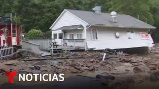 Van tres muertos por las históricas lluvias que azotan al Noreste del país | Noticias Telemundo