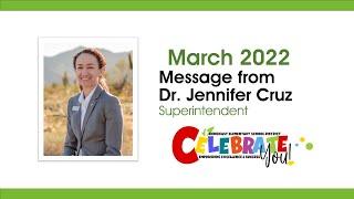 Message from Dr. Jennifer Cruz - March 2022