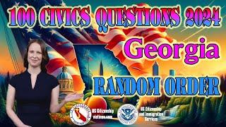 100 Civics Questions 2024 - Random Order - Georgia