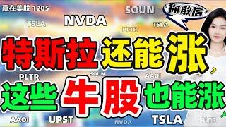 股票|美股|美股分析|你敢信？特斯拉还能涨？这些牛股也能涨？#NVDA  #TSLA  #PLTR #UPST #SOUN #AAOI