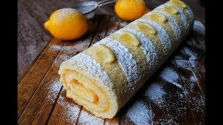 РУЛЕТ ЛИМОННЫЙ / Lemon Roll. Рецепт рулета с лимонным кремом.