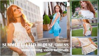 Wet Felting Tutorials, Nuno felted Blouse , Felted Wool, Felting Clothing , Elena Ustinova Felt