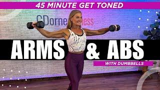 45 Min - Toned ARMS and Side ABS (Obliques) Workout - Dumbbells Only