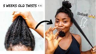 Taking Out my 5 Weeks Old Twists!!