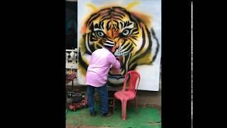 davinchisuresh tiger spray painting