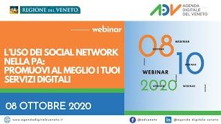 Webinar 08/10/2020 | L’uso dei social network nella PA: promuovi al meglio i tuoi servizi digitali.