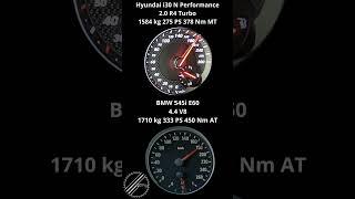 BMW 545i E60 4.4 V8 333 PS vs Hyundai i30 N Performance 275 PS 100-200 kmh Acceleration Comparison