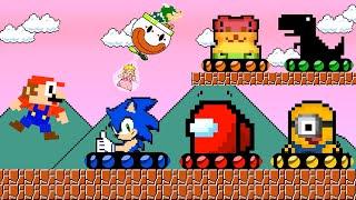 The Maze Mayhem of Sonic, Among Us, Minions - Can MARIO It and Save Princess PEACH from BOWSER?