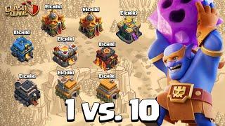 Seul en Guerre avec mes 10 Comptes sur Clash of Clans !