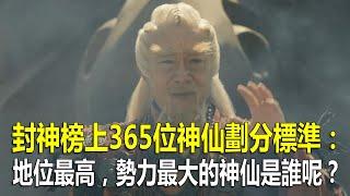 封神榜上365位神仙劃分標準：地位最高，勢力最大的神仙是誰呢？