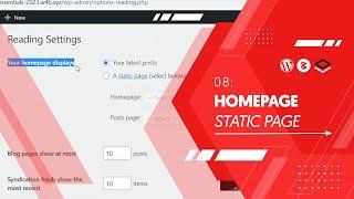 08: Set the Homepage to Static Page Displays  WordPress Starter Course 2023