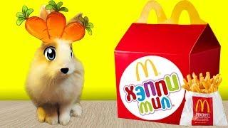 McDonalds и Кролик Баффи и Happy Meal ! ОБЫЧНАЯ ЕДА ПРОТИВ ОВОЩНОЙ ! Обзор Хеппи Мила